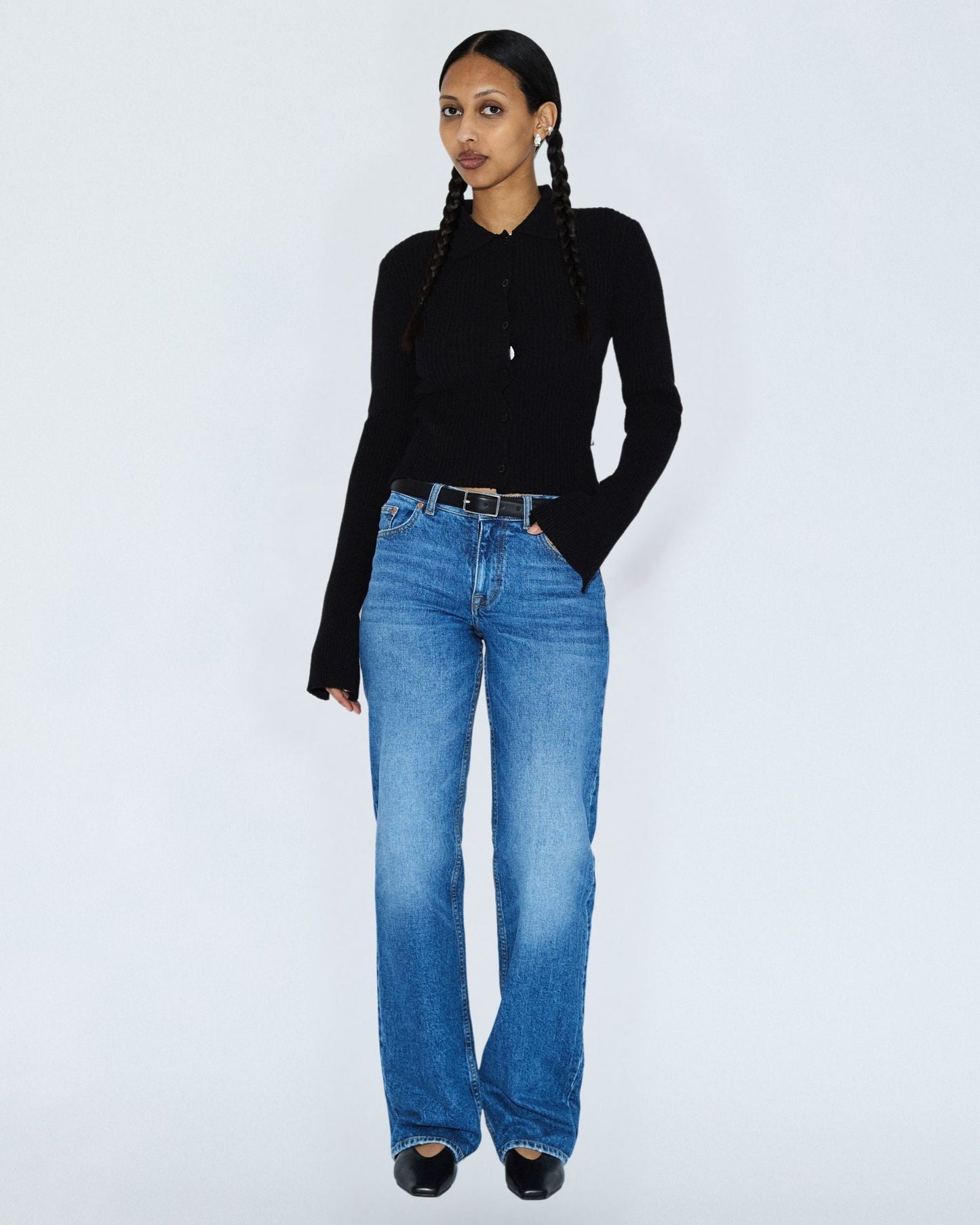 Addy Mid Straight Jeans - Bay Mid Fade