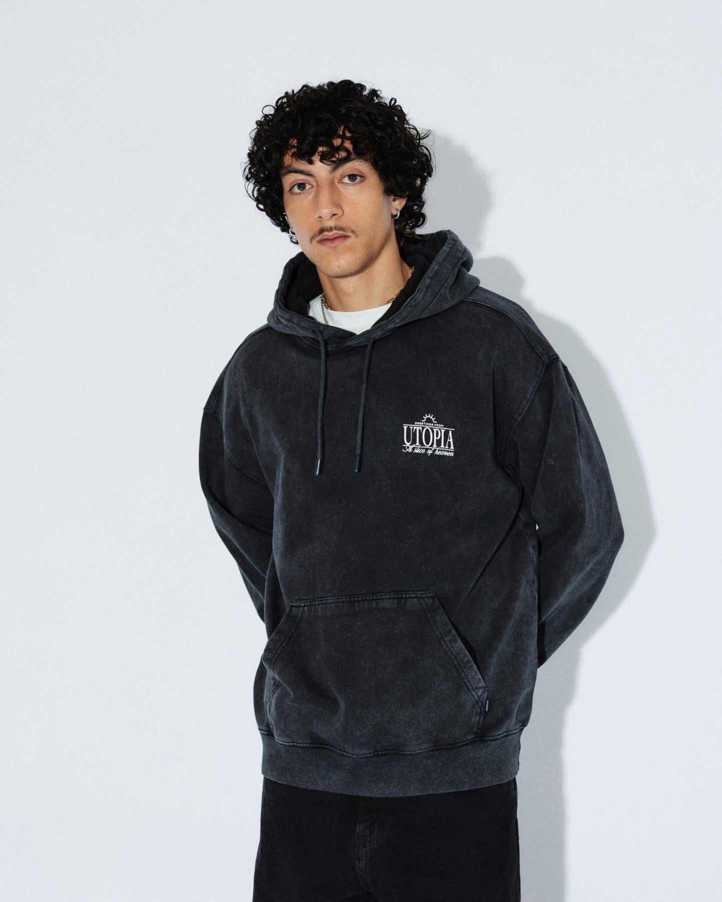 Aiden Hoodie - Washed Black Utopia