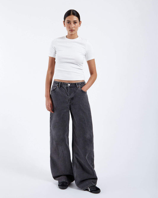 Ary Low Baggy Jeans - Mid Grey Retro