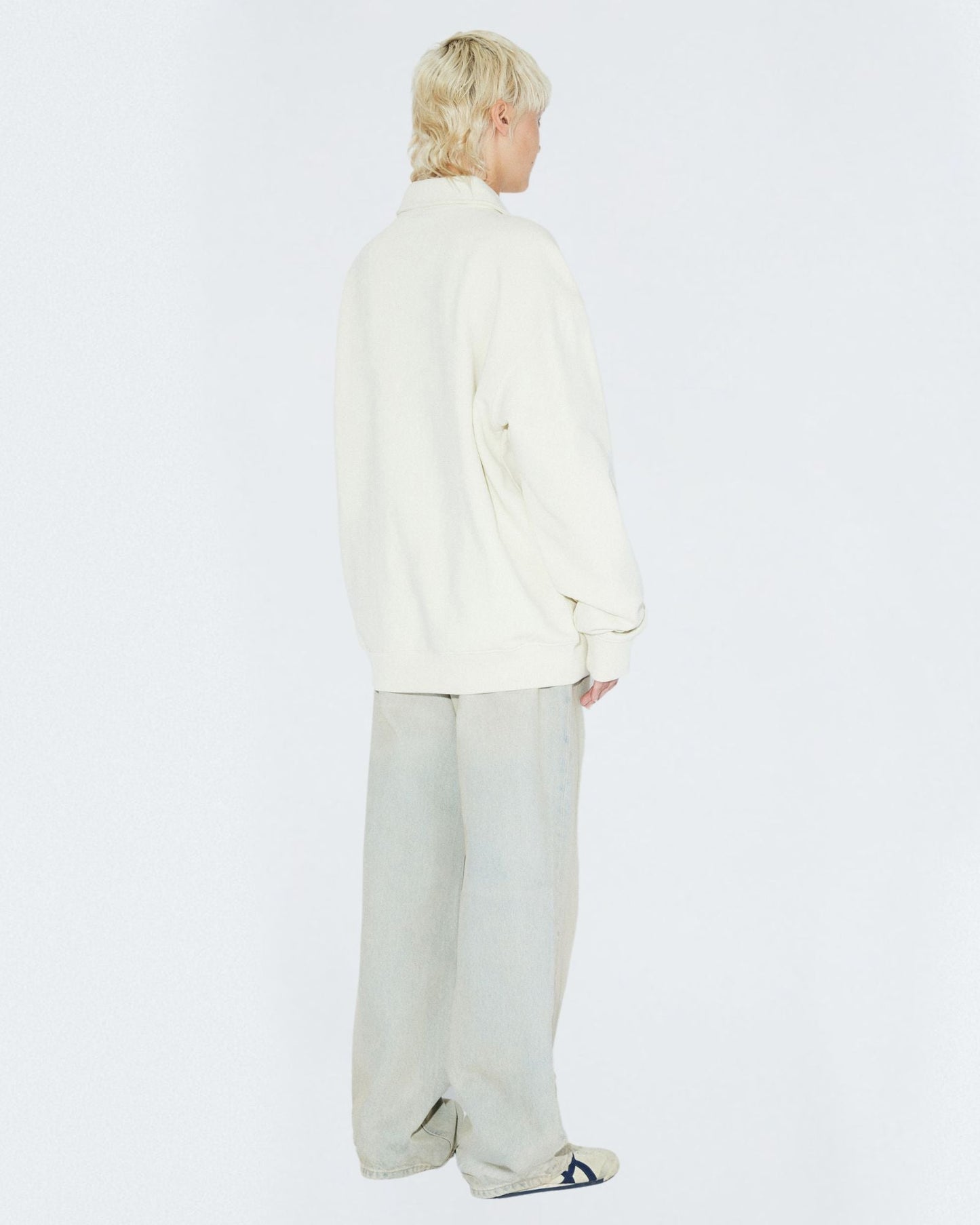 Brady Collar Sweat - Ecru Mono