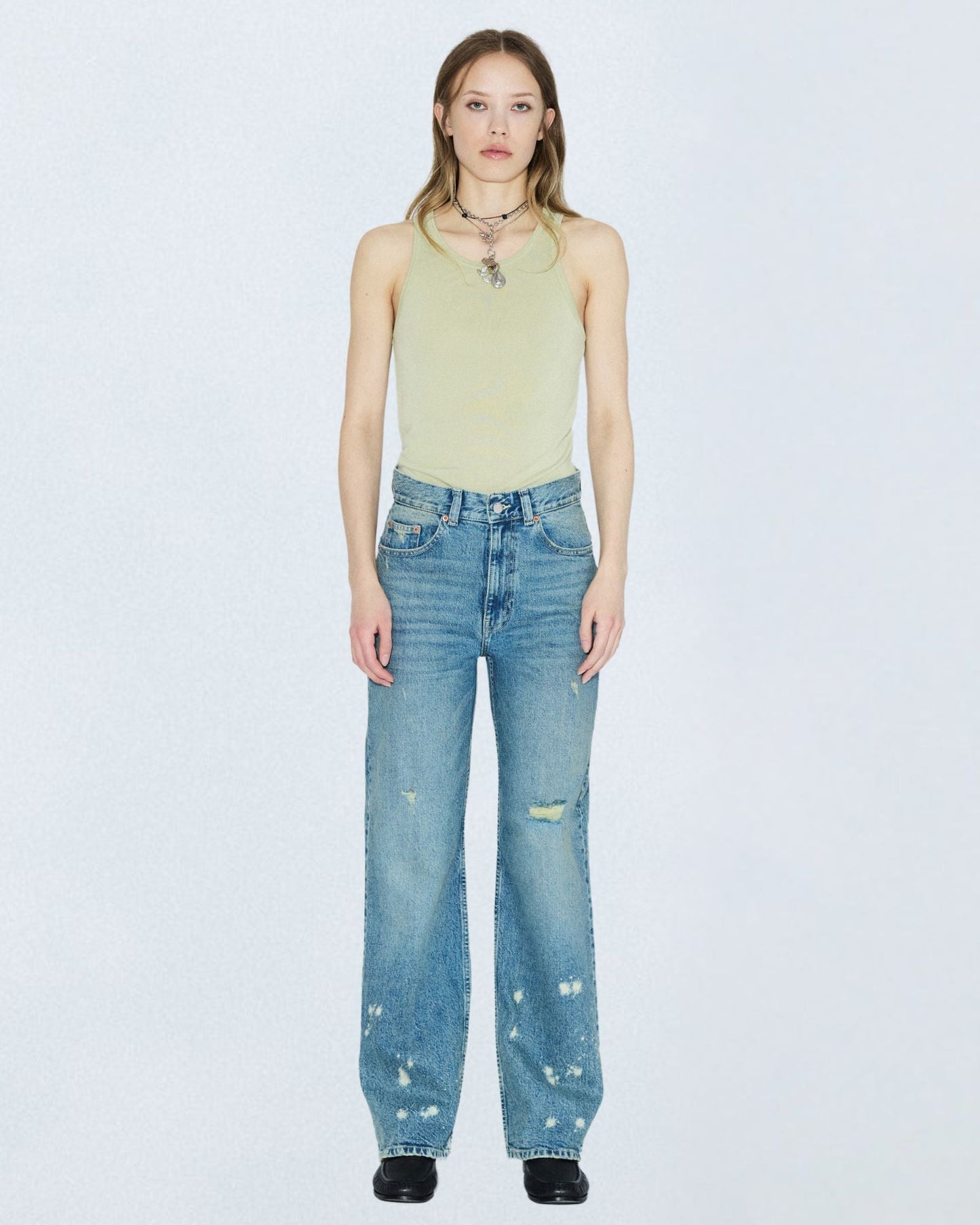 Echo High Straight Jeans - Bay Sky Dirty