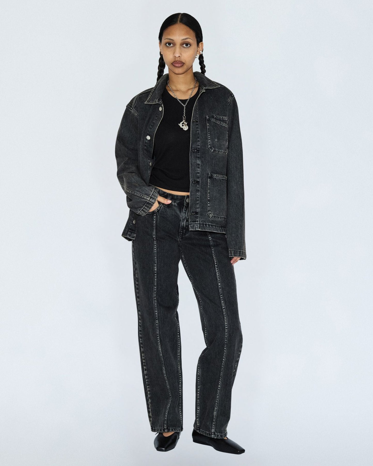 Evon Worker Jacket - Aged Black
