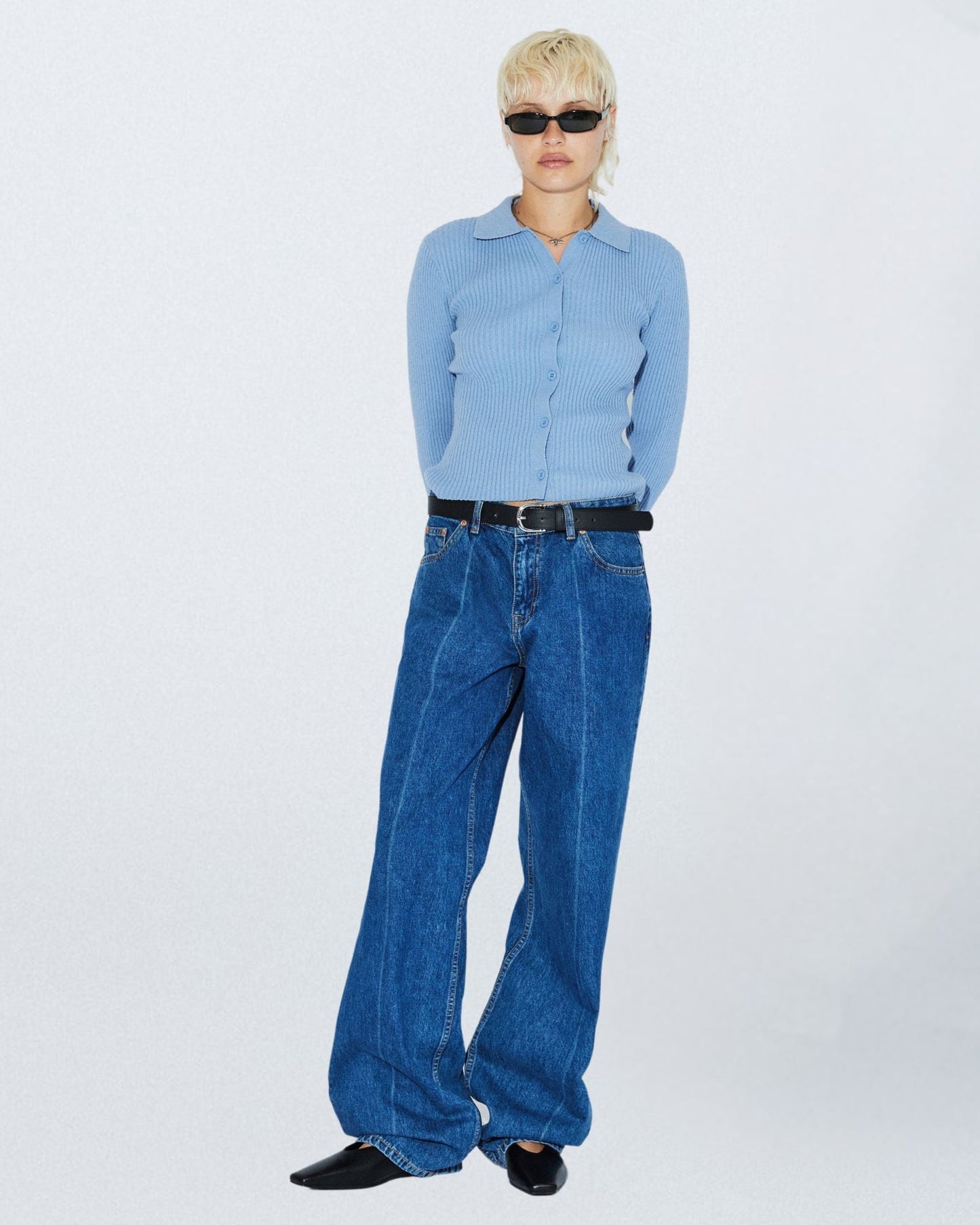 Hill Low Relaxed Jeans - Haze Mid Retro Crease