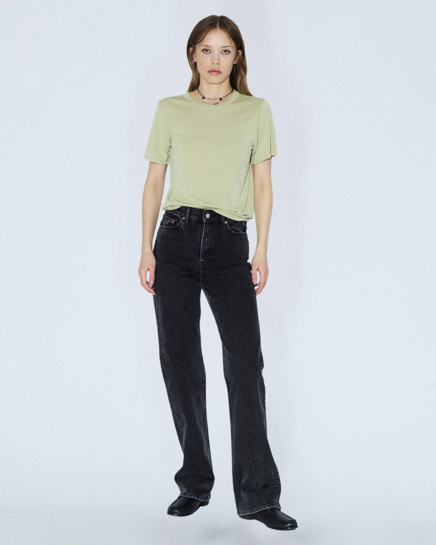 Lyra Top - Lt Green Mono