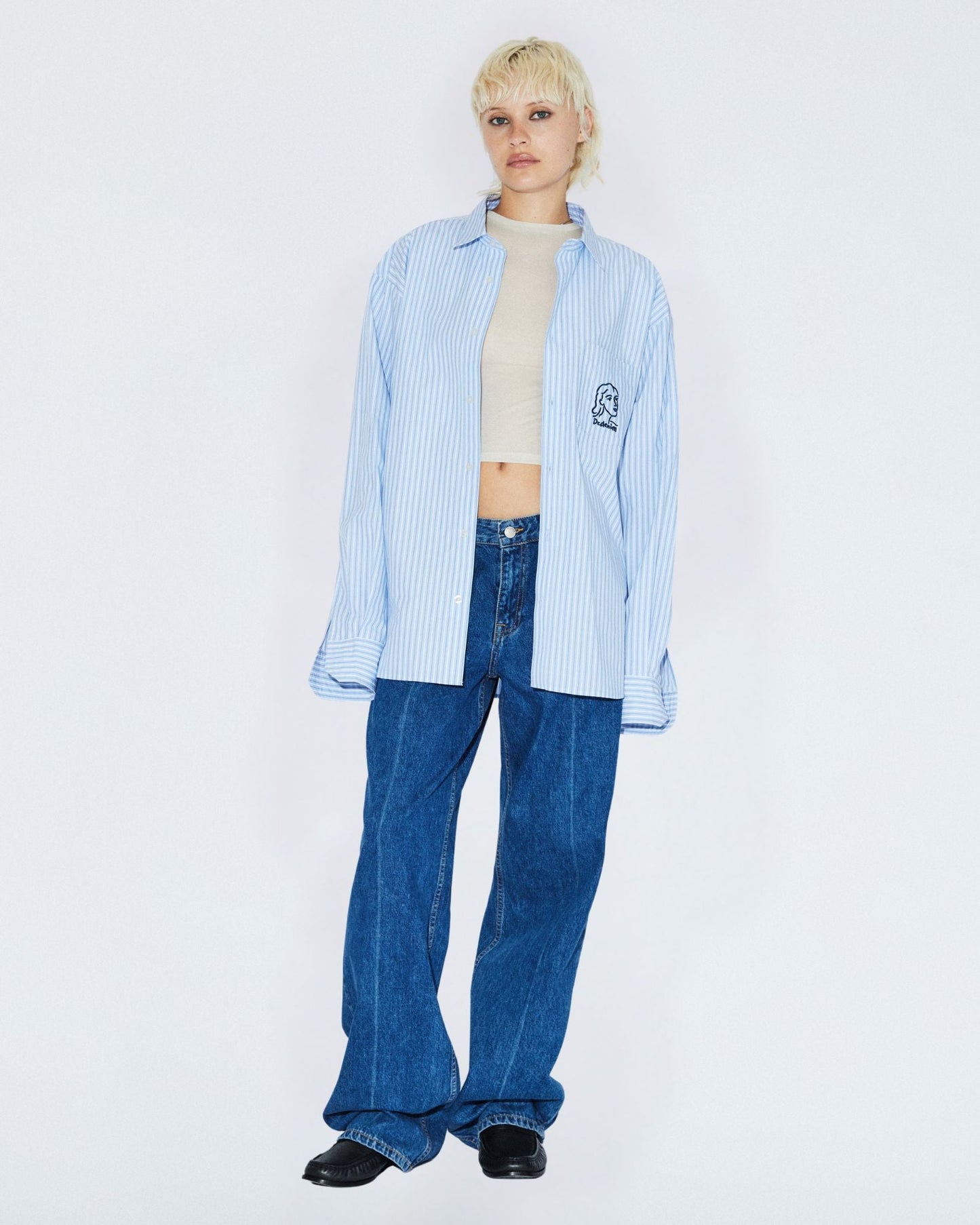 Wes Shirt - Lt Blue Stripe Draw