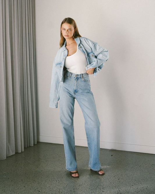 Echo High Straight Jeans - Bay Blue Jay
