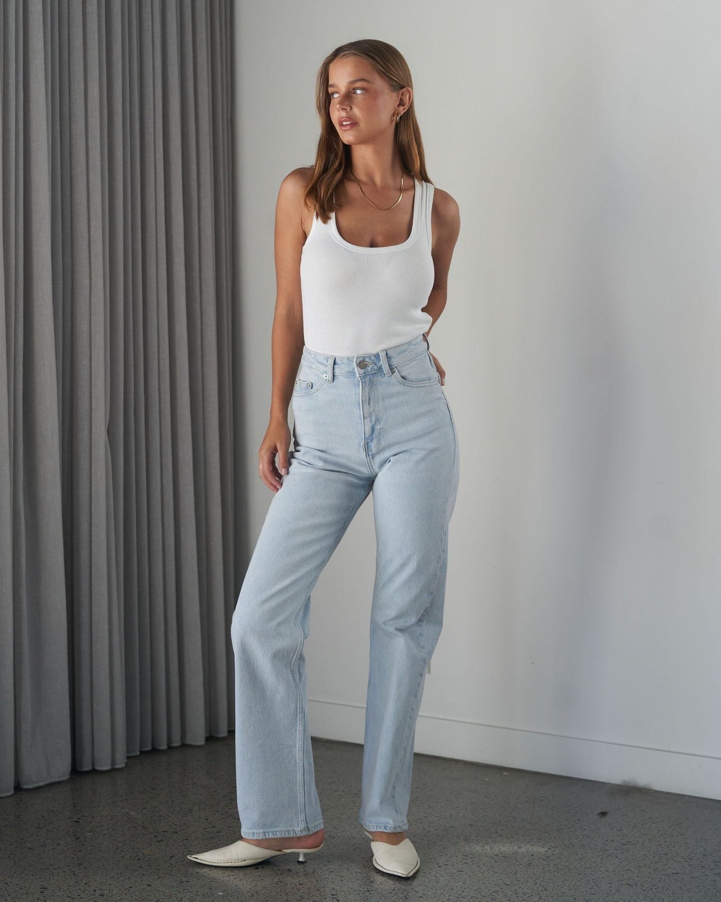 Echo High Straight Jeans - Bay Superlight Used