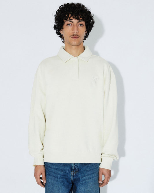 Brady Collar Sweat - Ecru Mono