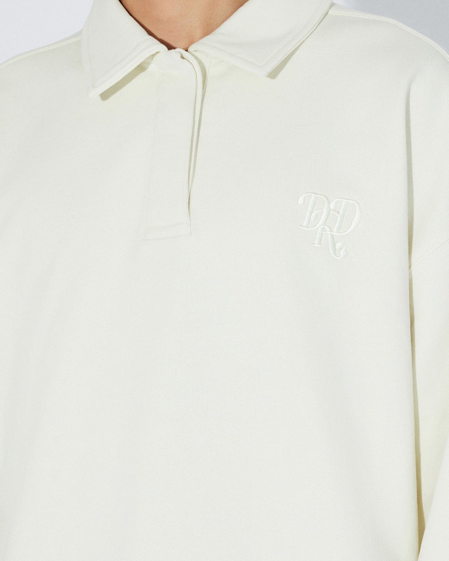 Brady Collar Sweat - Ecru Mono