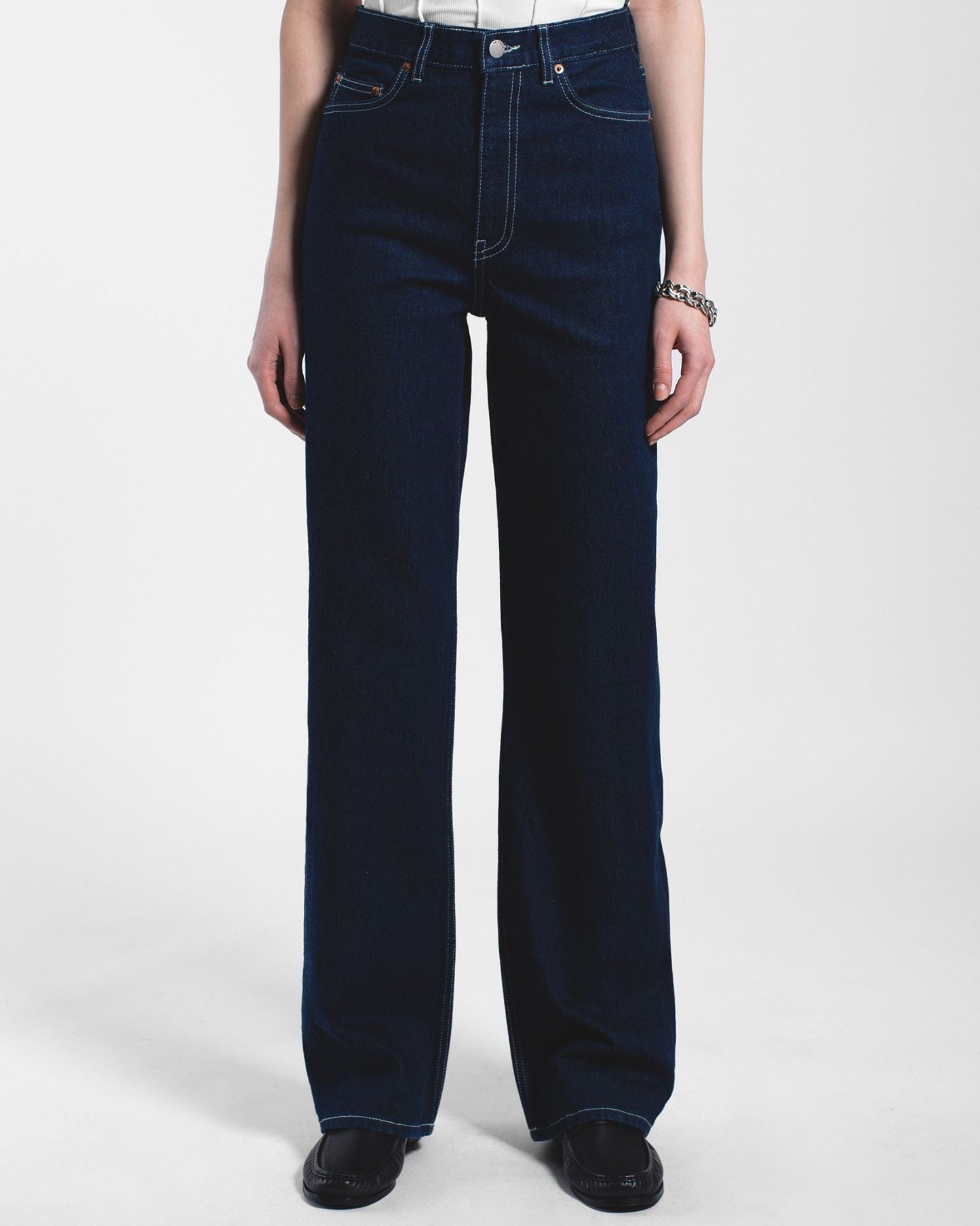 Echo High Straight Jeans - Bay Rinse Contrast