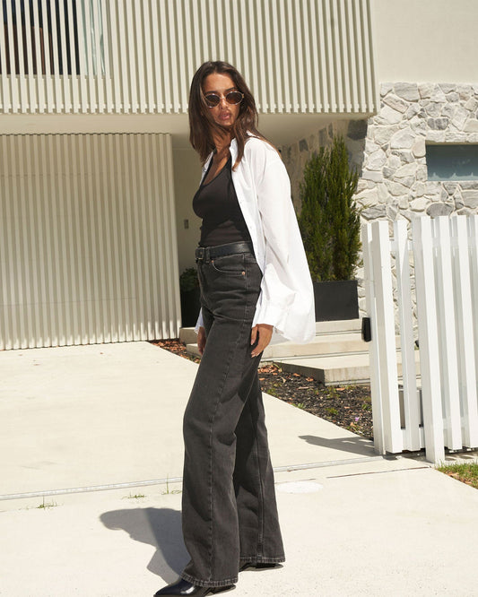 Echo High Straight Jeans TALL - Tar Retro Black