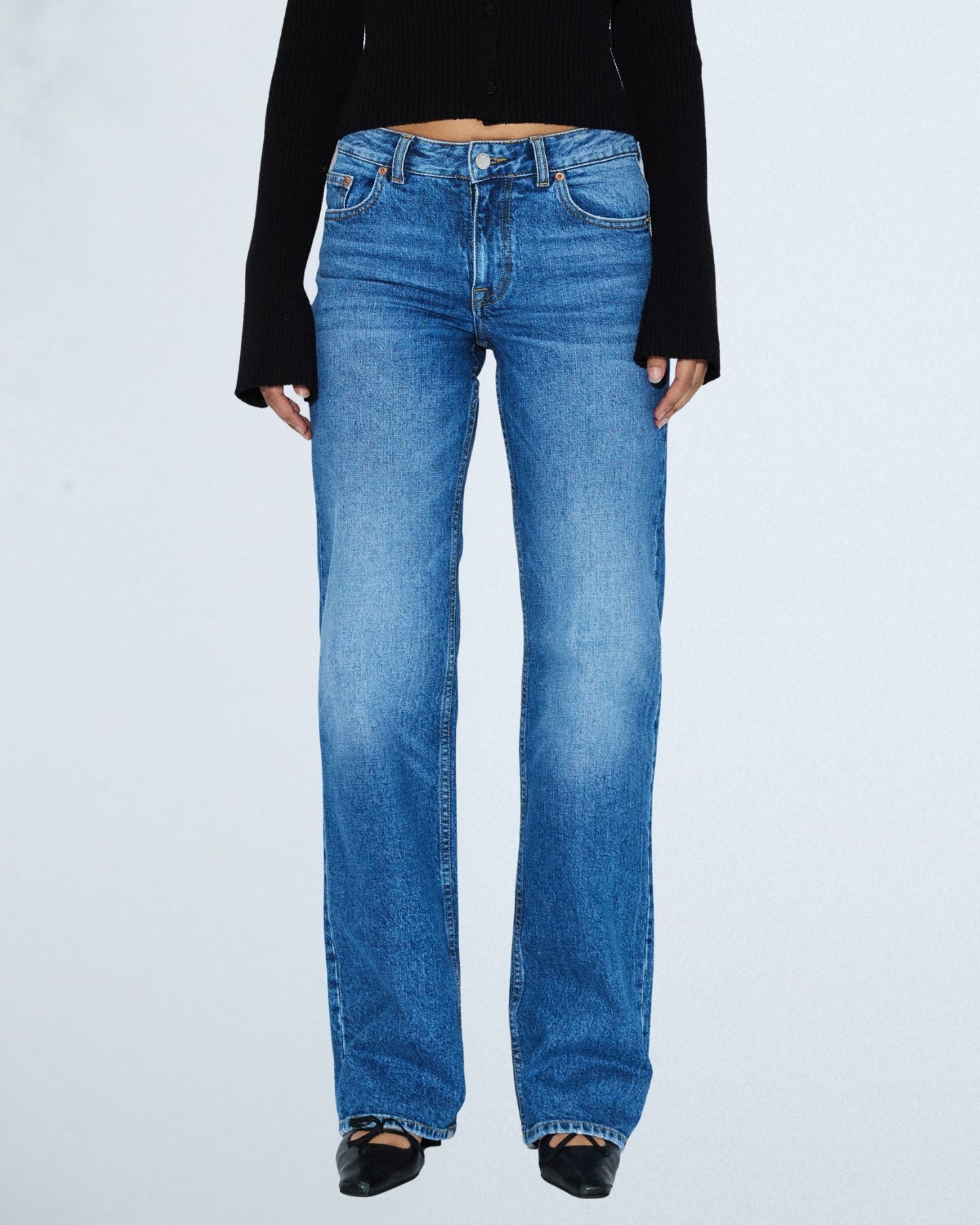 Addy Mid Straight Jeans - Bay Mid Fade