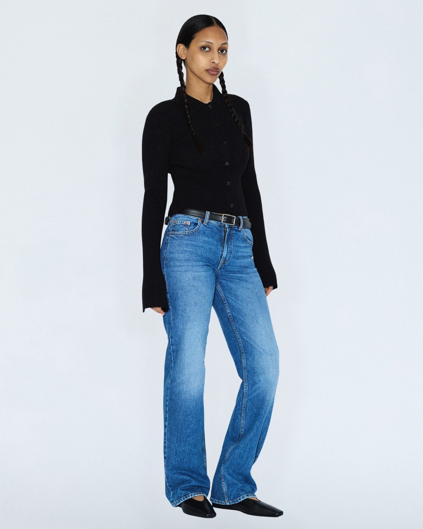 Addy Mid Straight Jeans - Bay Mid Fade