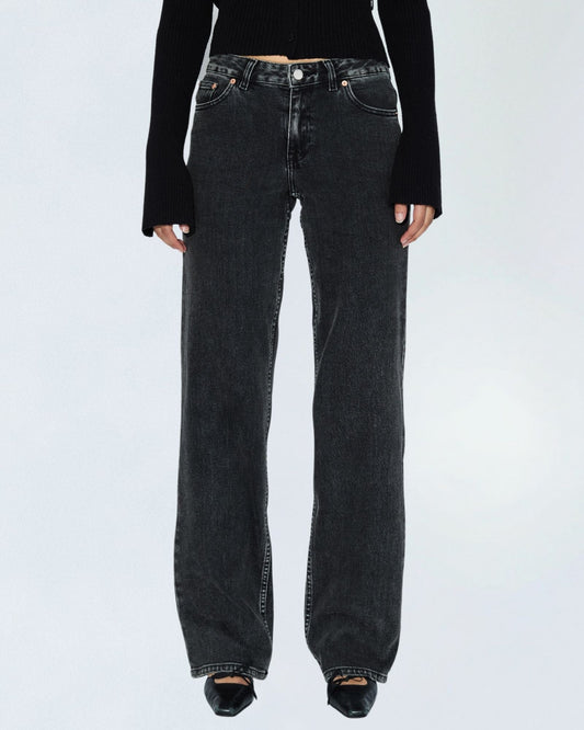 Addy Mid Straight Jeans TALL - Tar Aged Black