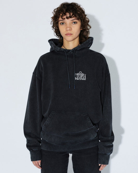 Aiden Hoodie - Washed Black Utopia
