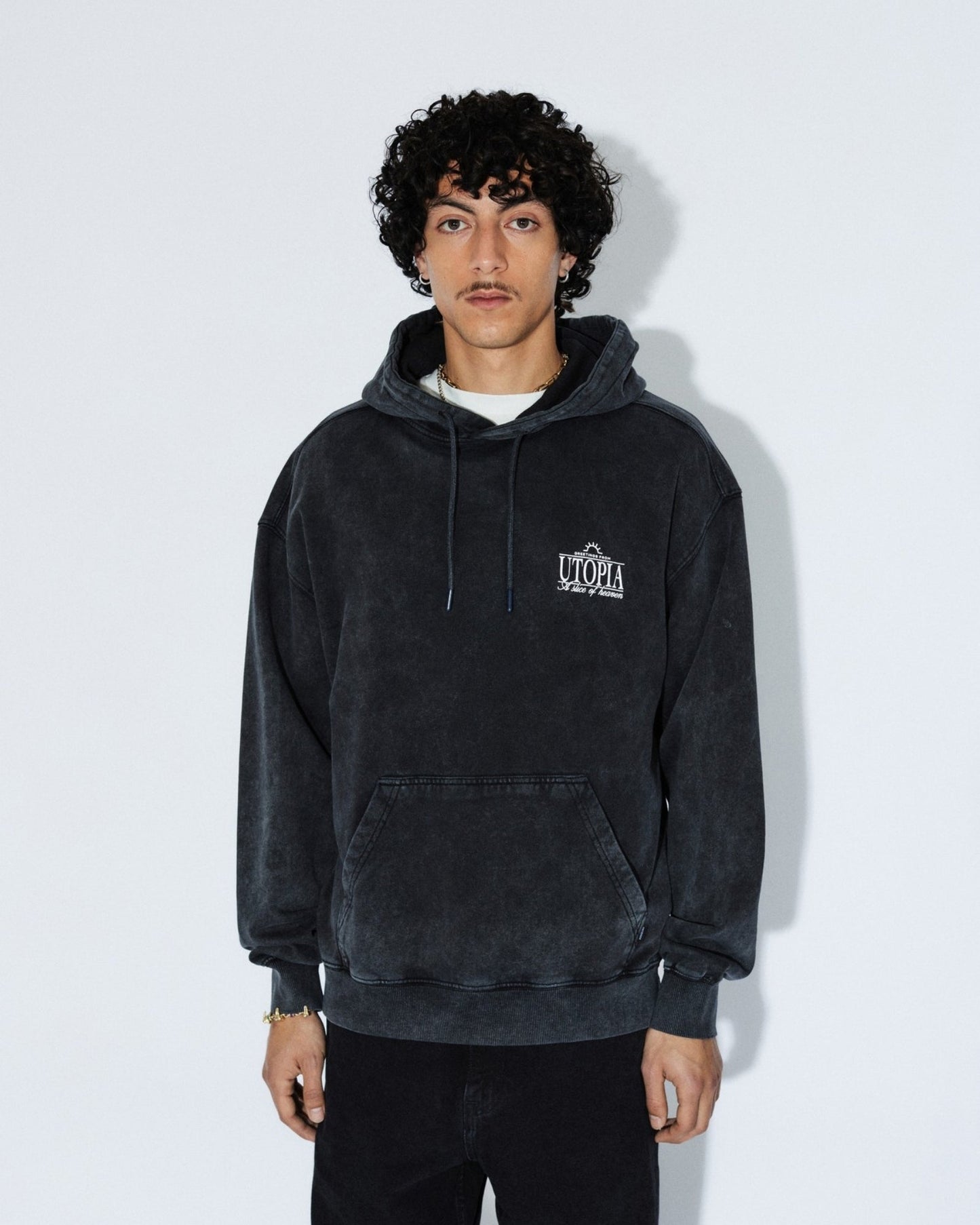 Aiden Hoodie - Washed Black Utopia