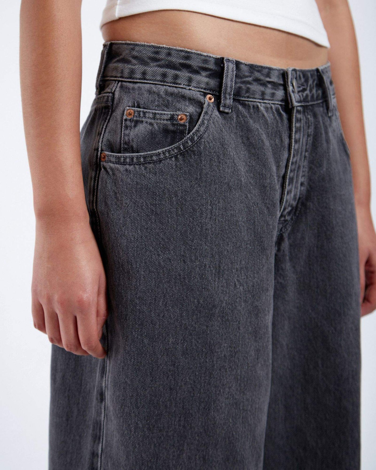 Ary Low Baggy Jeans - Mid Grey Retro