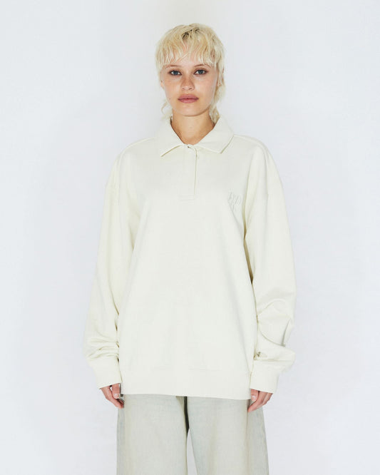 Brady Collar Sweat - Ecru Mono