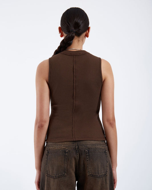 Deia Waffle Top - Chocolate