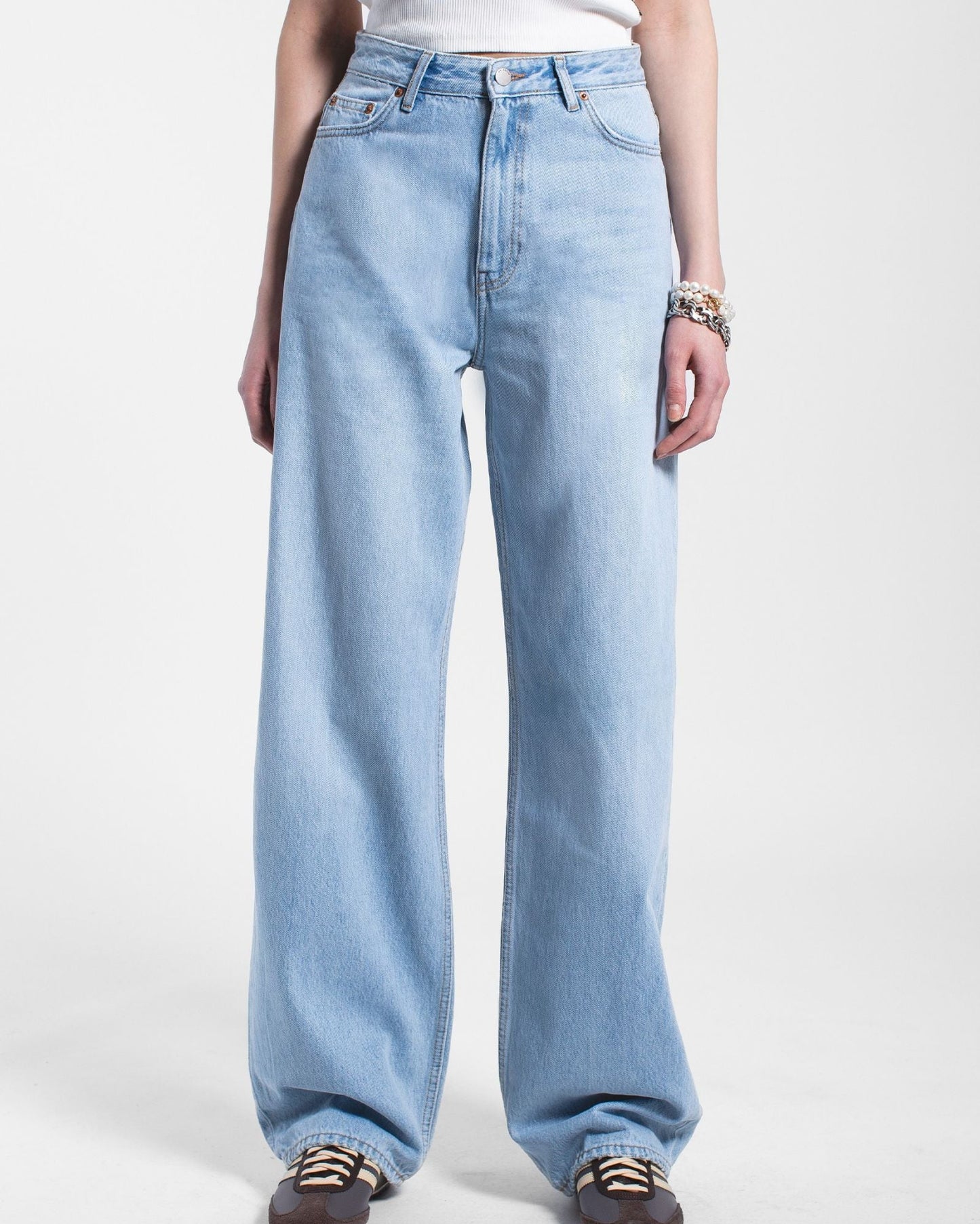Donna High Relaxed Jeans - Stream Light Used