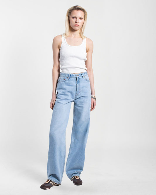 Donna High Relaxed Jeans - Stream Light Used