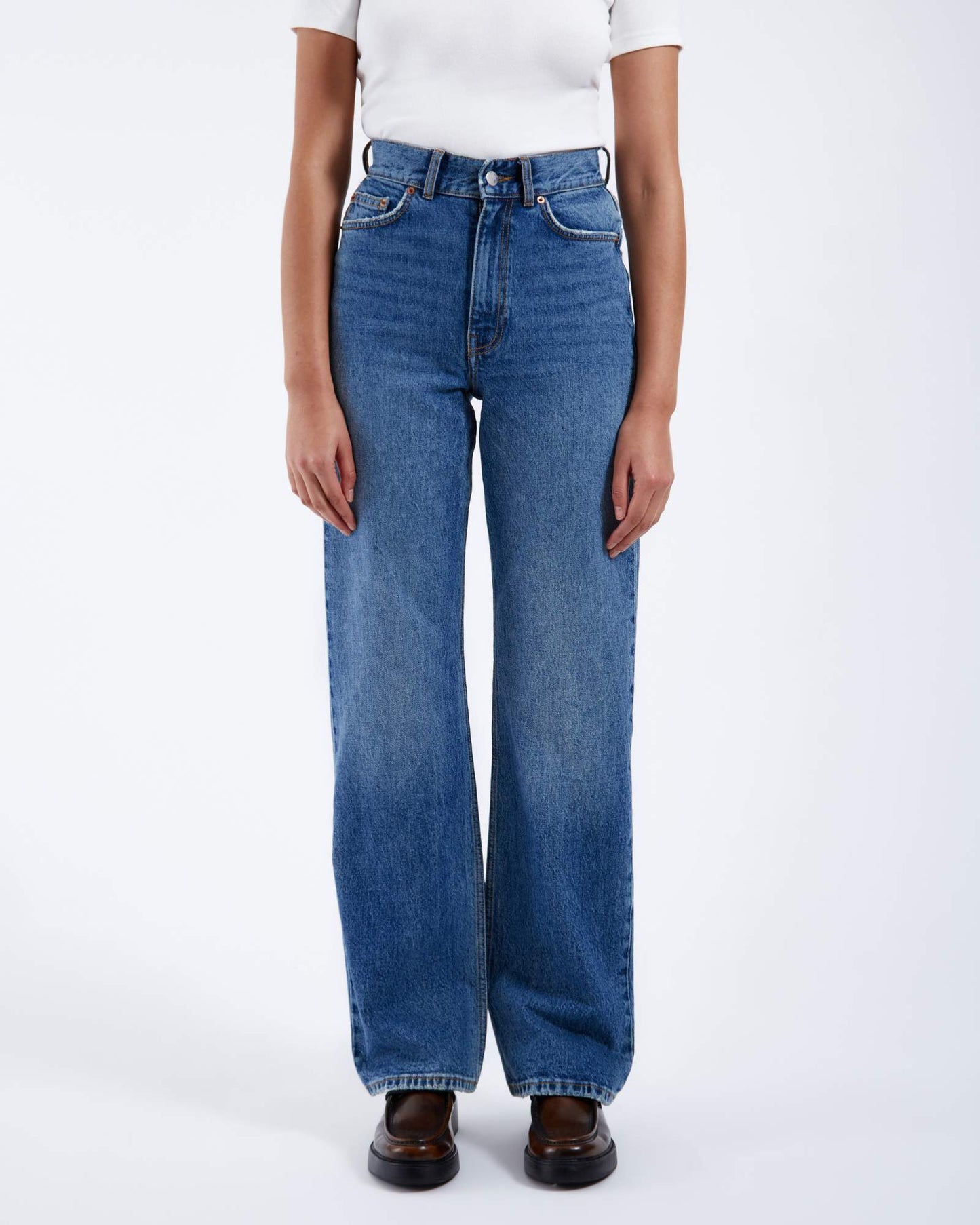 Echo High Straight Jeans - Bay Mid Used
