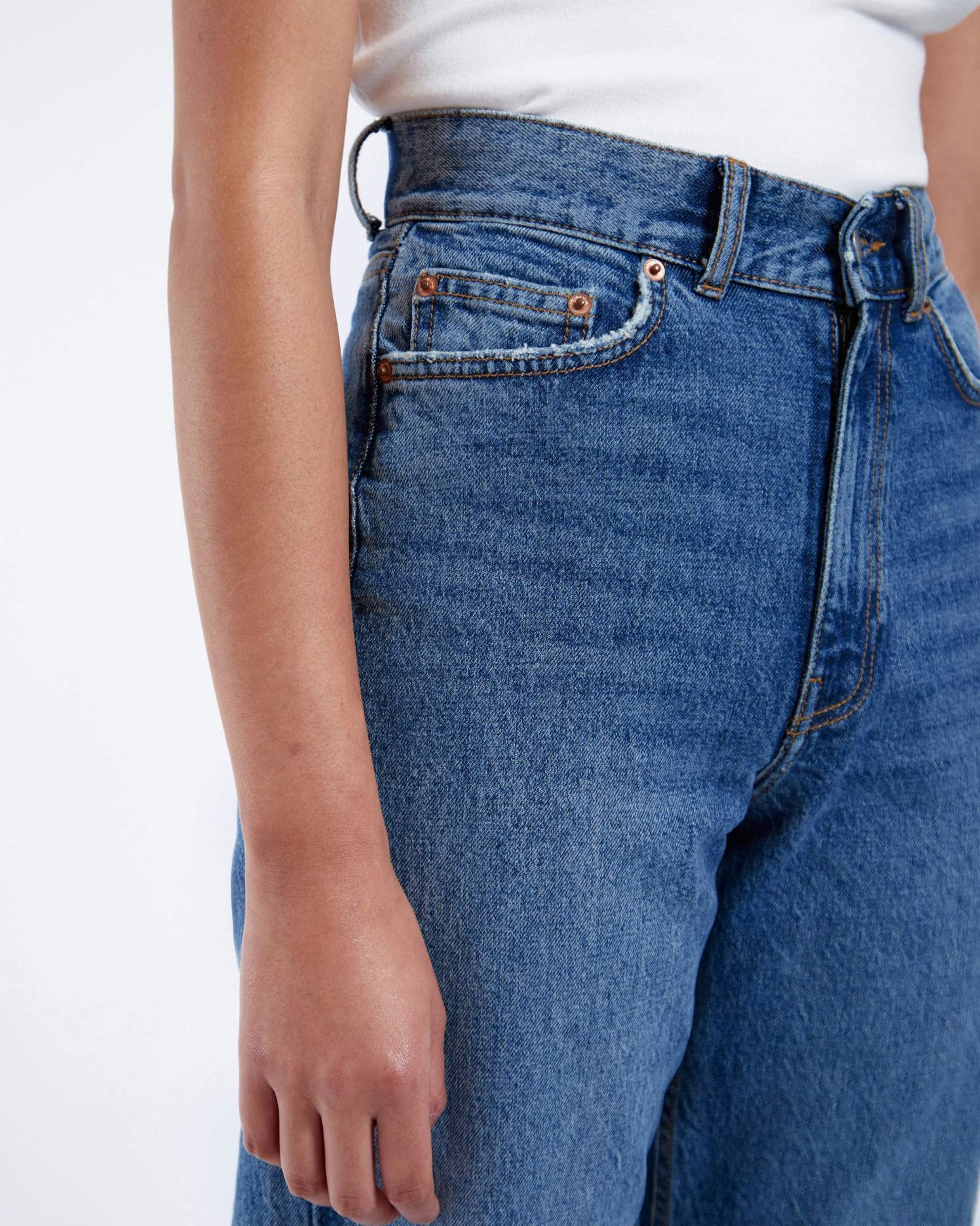 Echo High Straight Jeans - Bay Mid Used