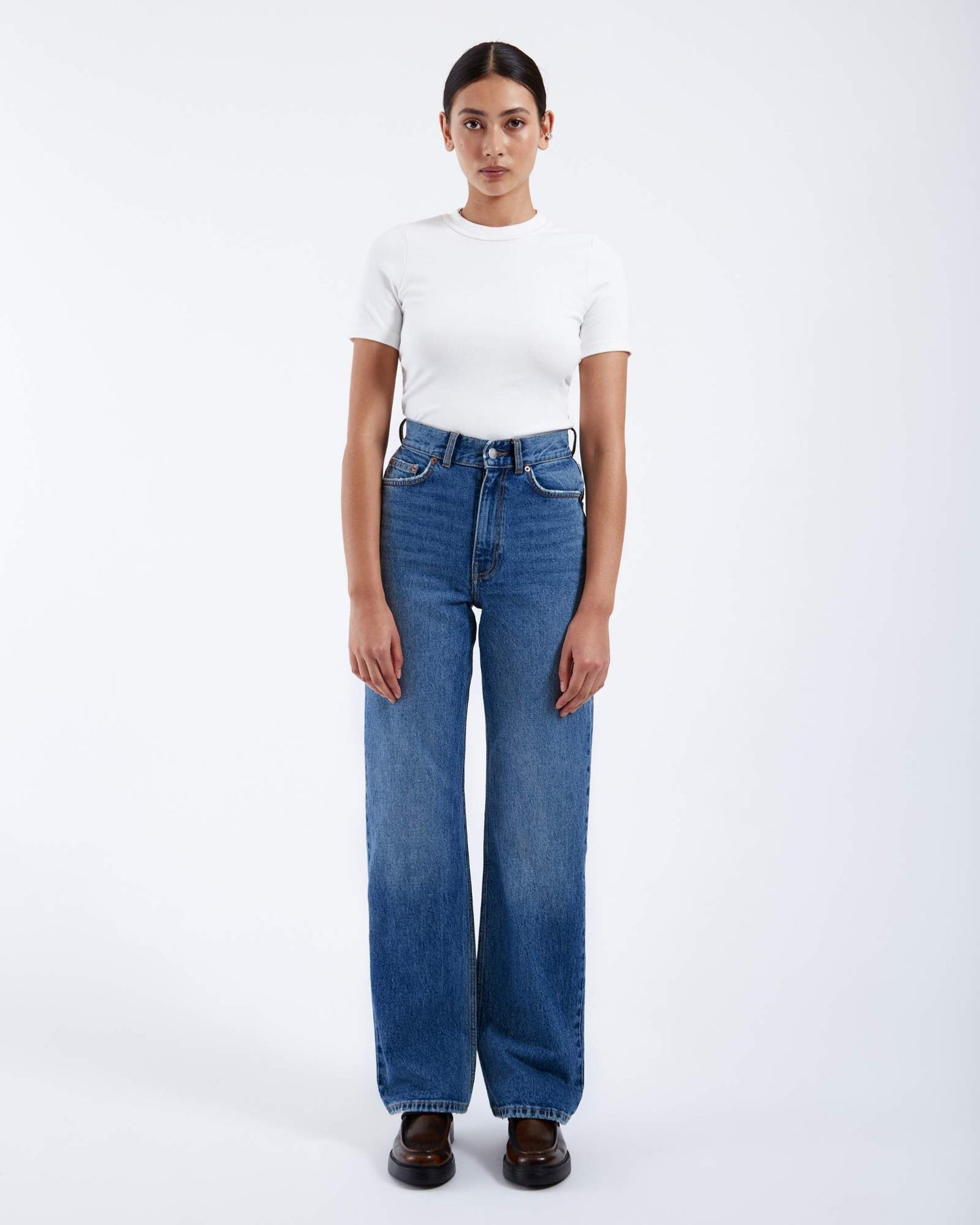Echo High Straight Jeans - Bay Mid Used