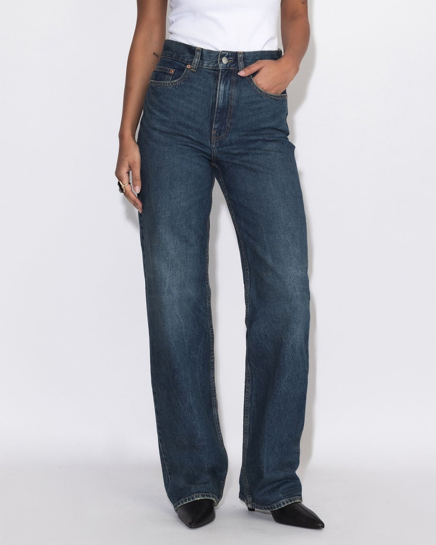 Echo High Straight Jeans TALL - Bay Dark Used Vintage