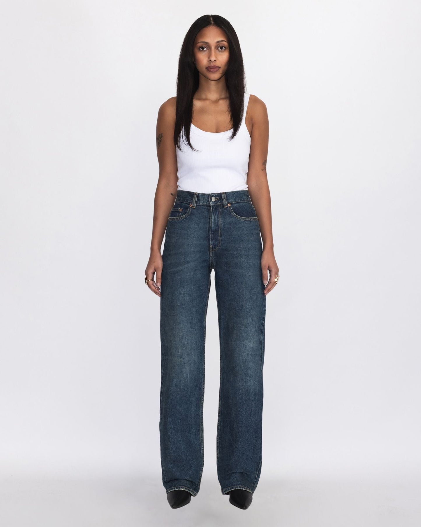 Echo High Straight Jeans TALL - Bay Dark Used Vintage