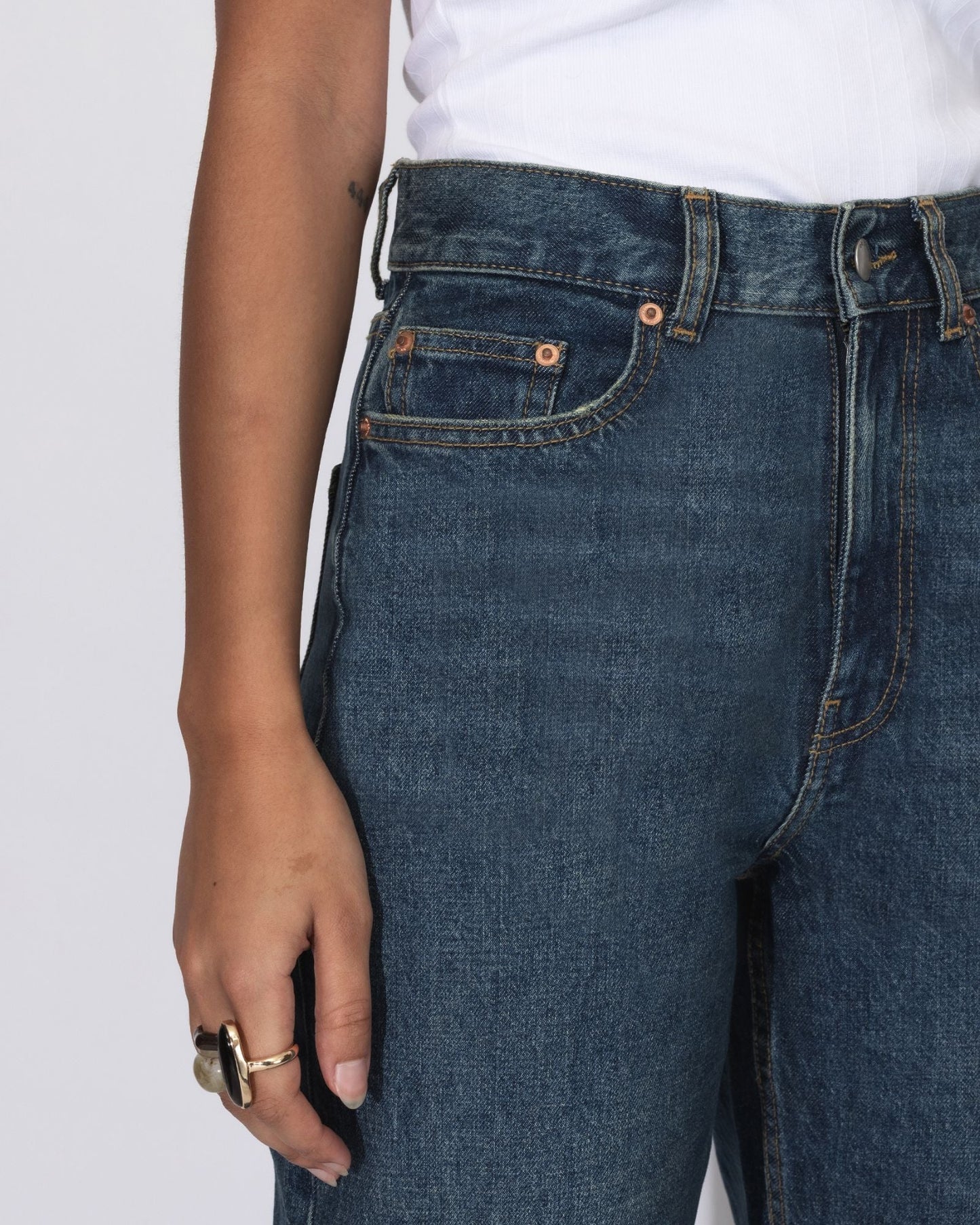 Echo High Straight Jeans TALL - Bay Dark Used Vintage
