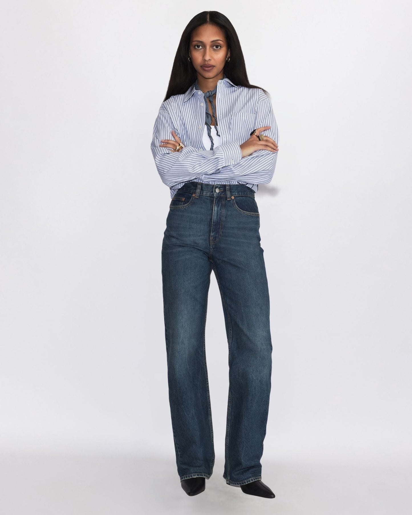 Echo High Straight Jeans TALL - Bay Dark Used Vintage