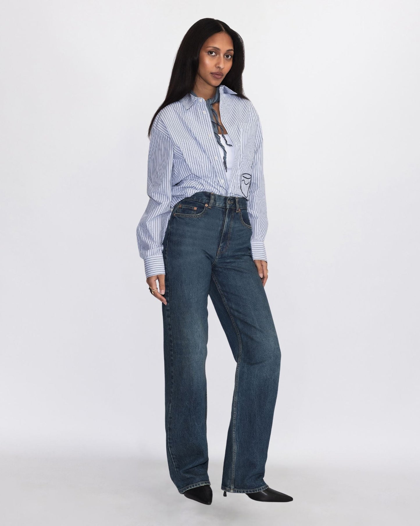 Echo High Straight Jeans TALL - Bay Dark Used Vintage