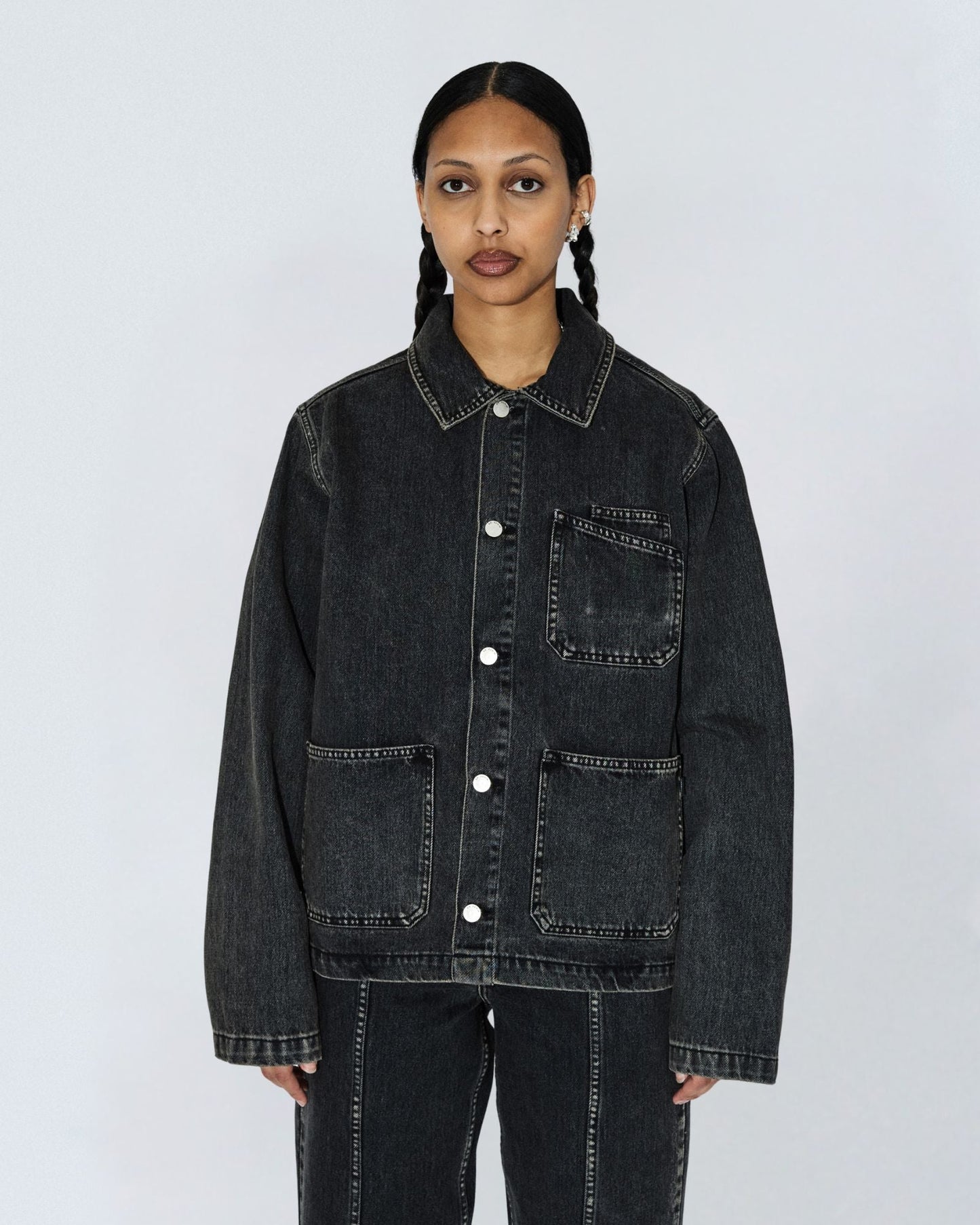 Evon Worker Jacket - Aged Black
