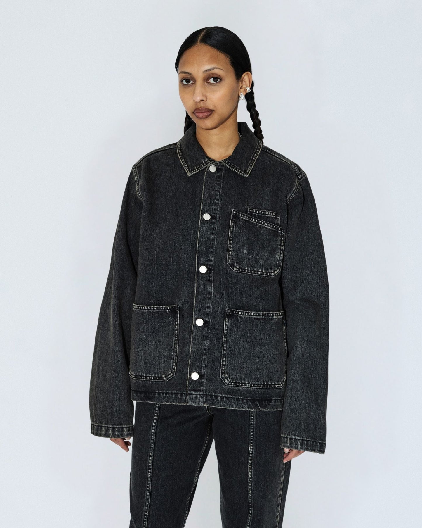 Evon Worker Jacket - Aged Black
