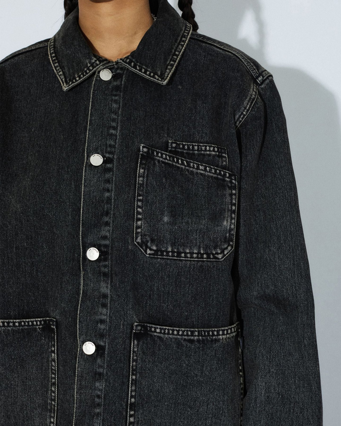 Evon Worker Jacket - Aged Black