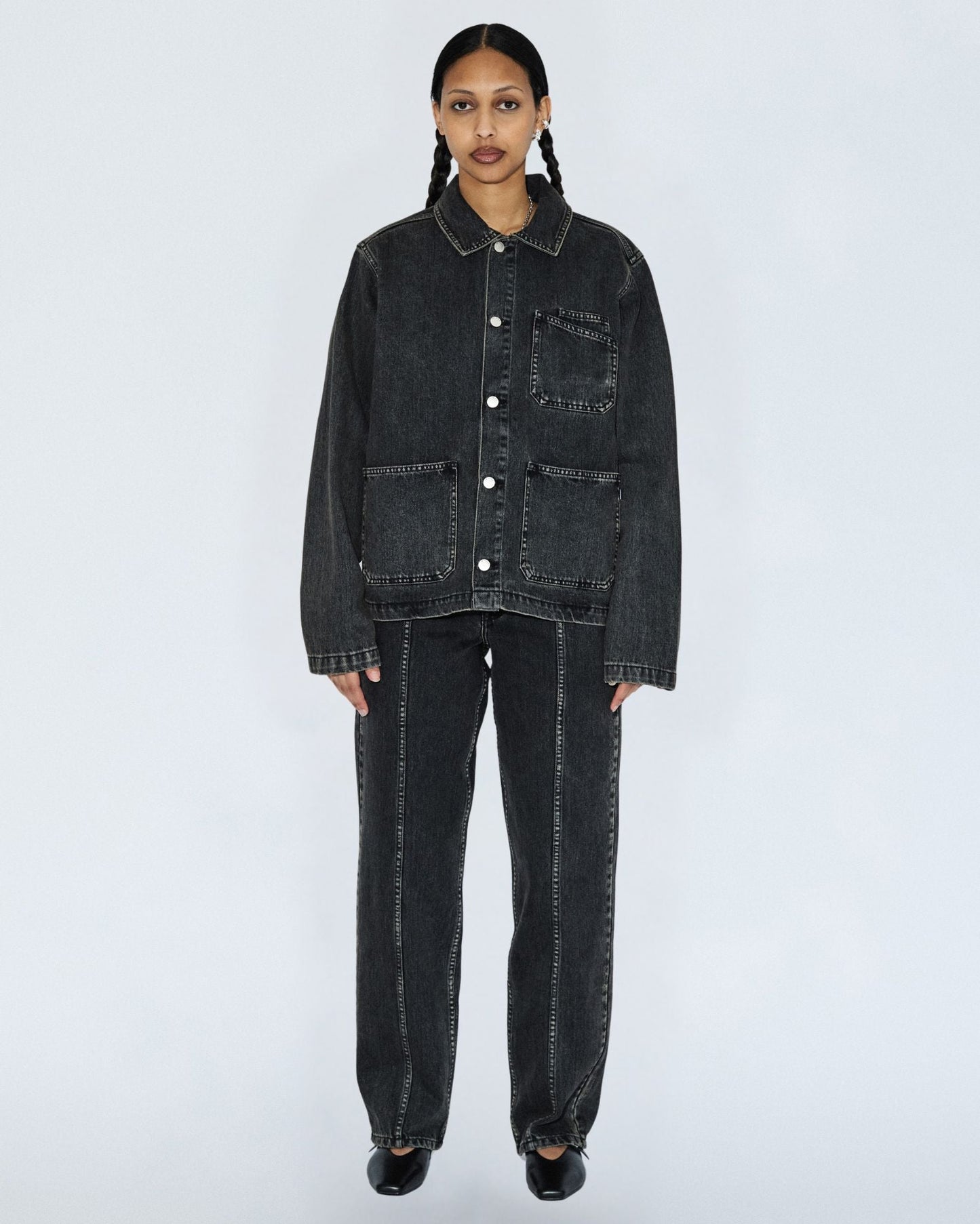 Evon Worker Jacket - Aged Black