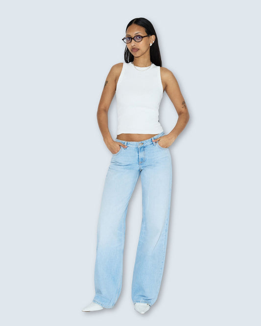 Hill Low Relaxed Jeans  PETITE - Stream Light Fade