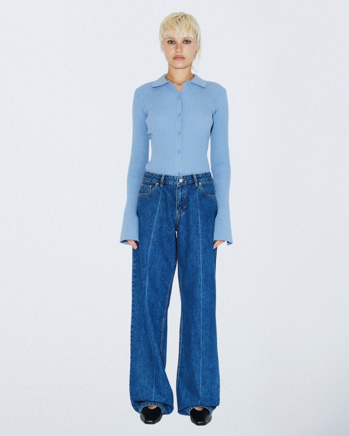 Hill Low Relaxed Jeans - Haze Mid Retro Crease