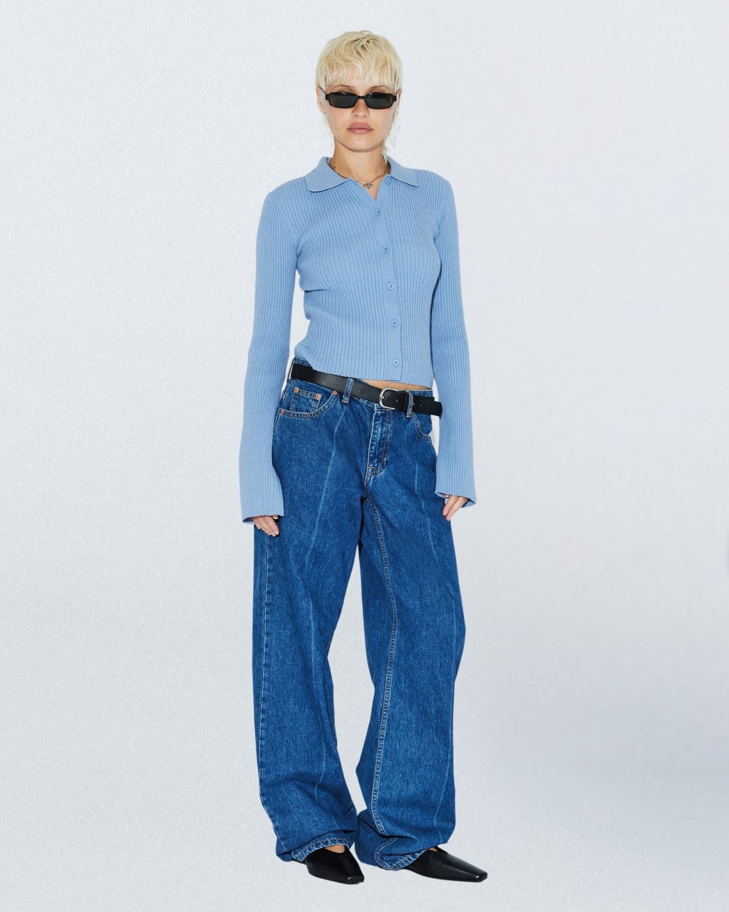 Hill Low Relaxed Jeans - Haze Mid Retro Crease