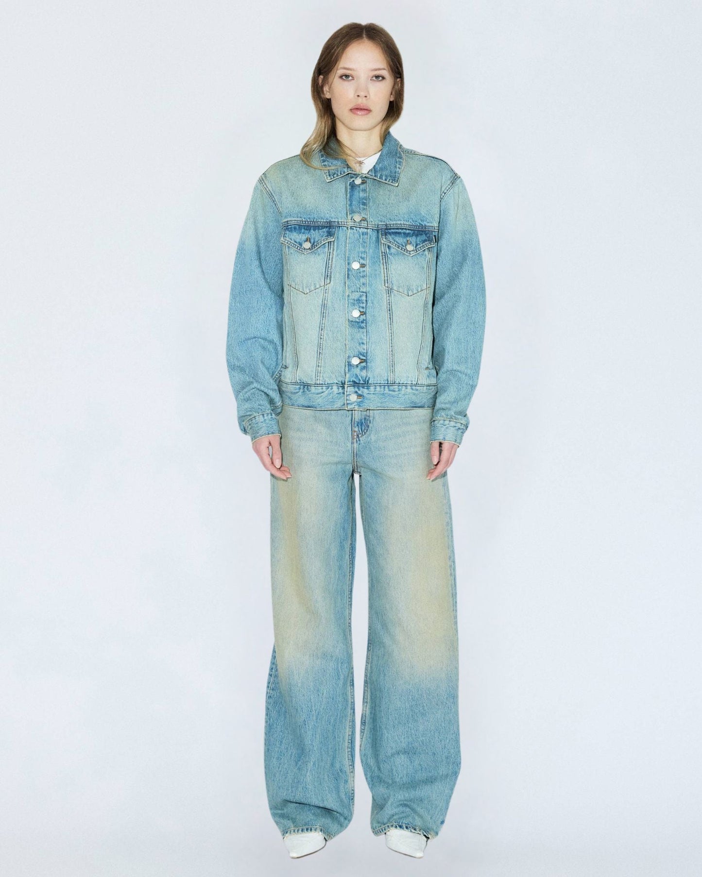 Joey Trucker Jacket - Stream Sky Aged