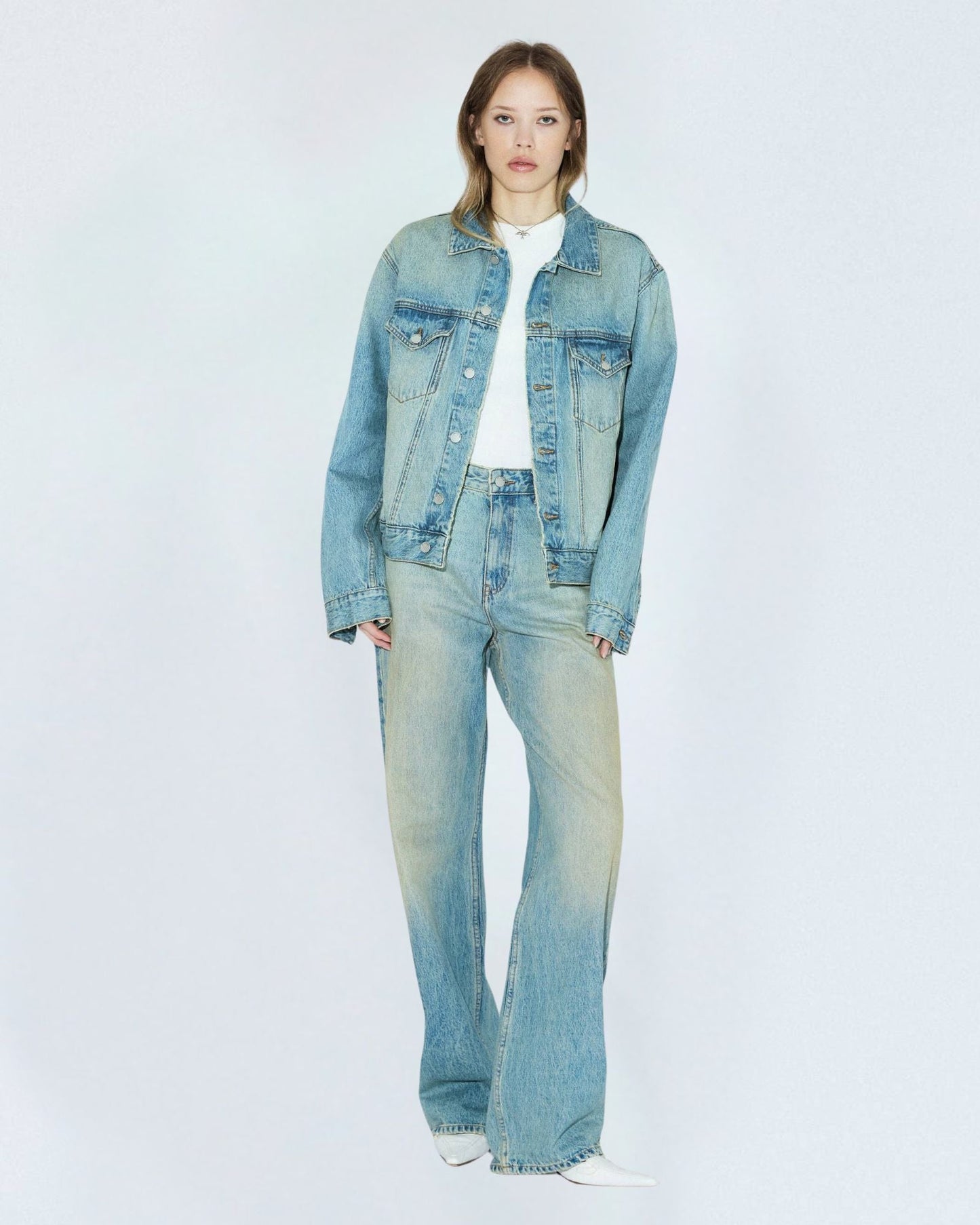 Joey Trucker Jacket - Stream Sky Aged