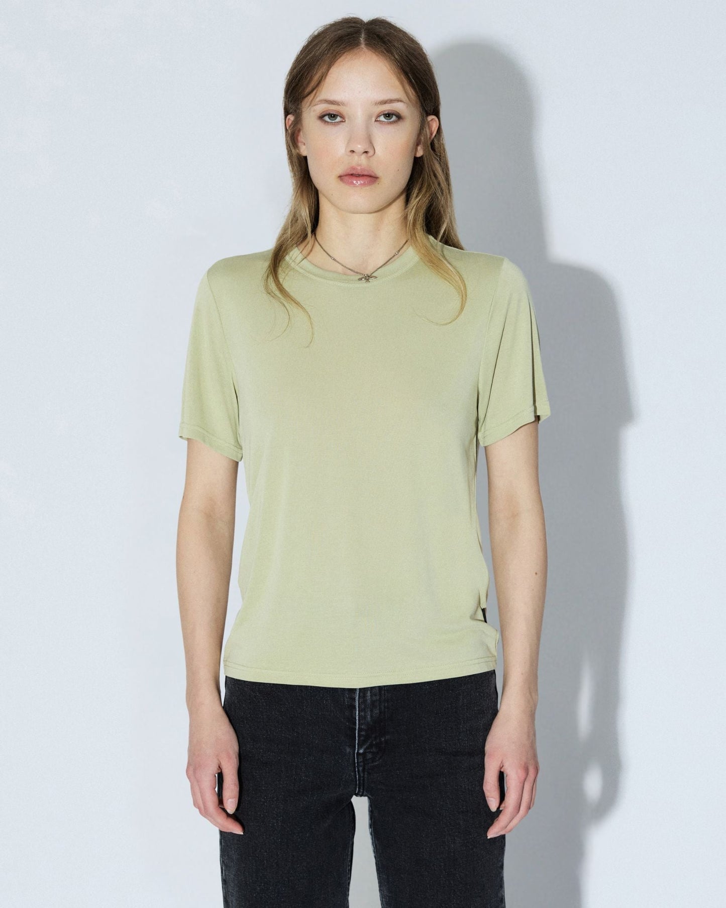 Lyra Top - Lt Green Mono