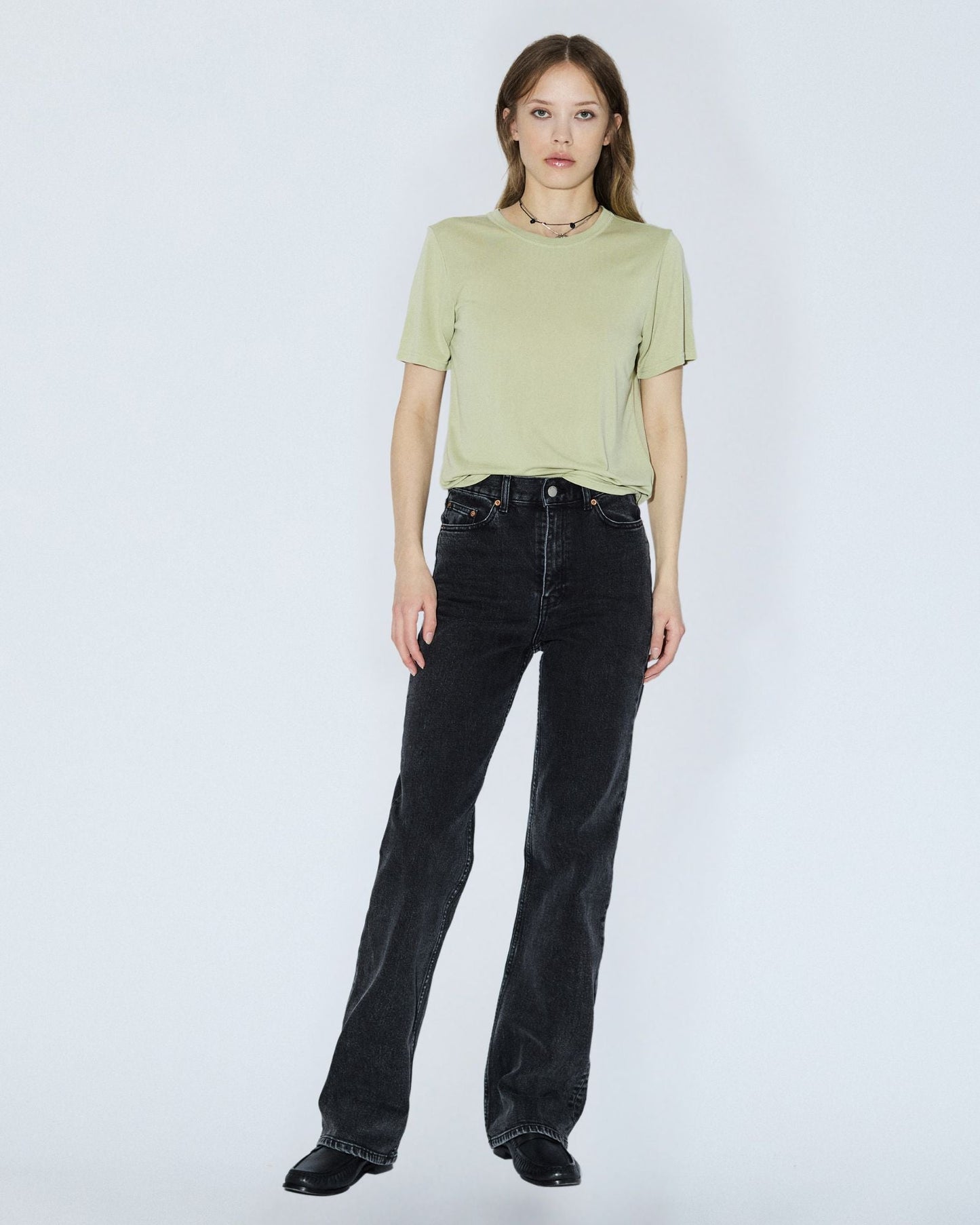 Lyra Top - Lt Green Mono