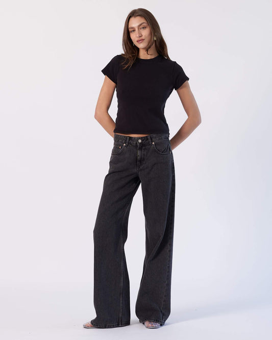 Rhue Low Wide Jeans TALL - Retro Black