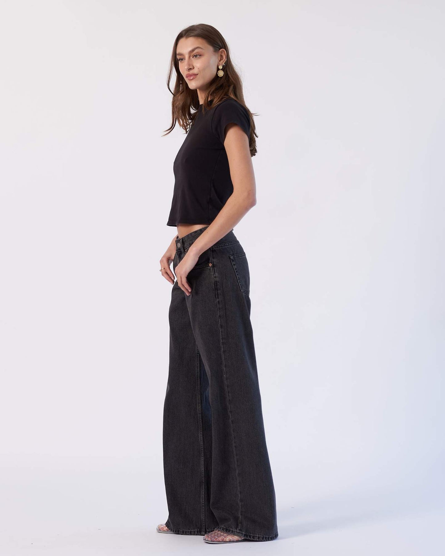 Rhue Low Wide Jeans TALL - Retro Black