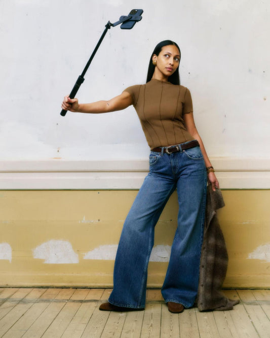 Rhue Low Wide Jeans TALL - Stream Mid Used