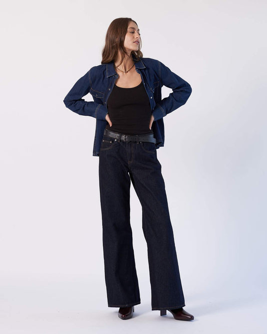 Rhue Low Wide Jeans - Stream Rinse