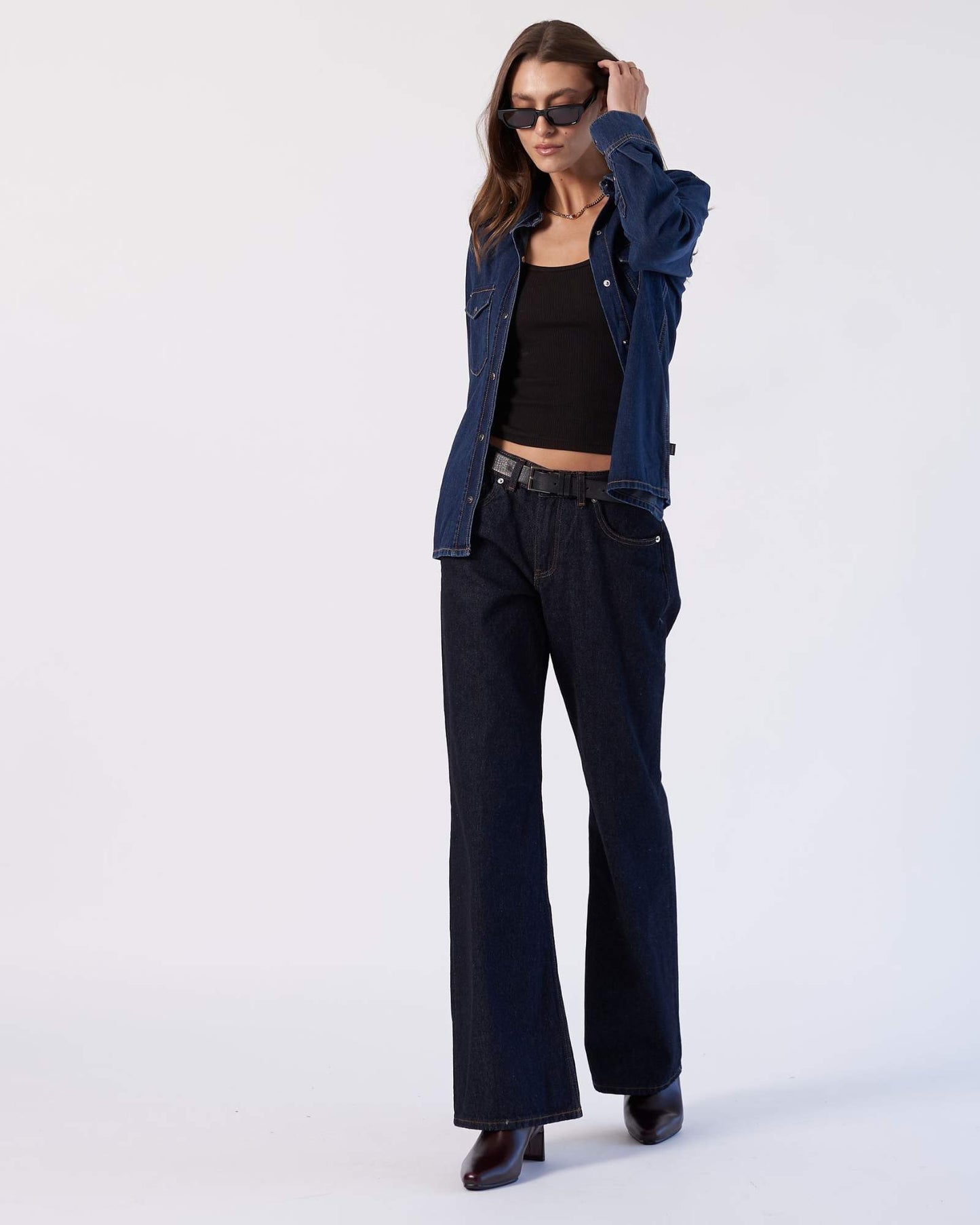 Rhue Low Wide Jeans TALL - Stream Rinse