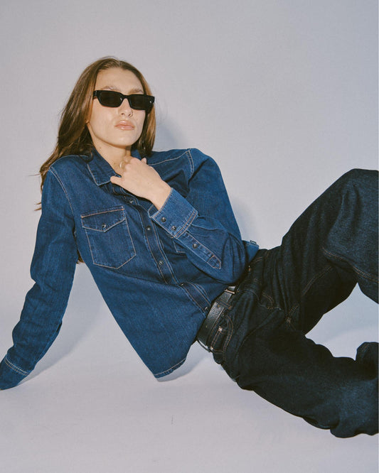 Sukie Denim Shirt - Dark Retro